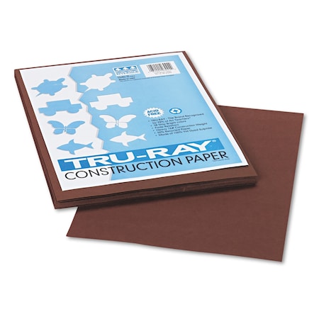 Pacon Tru-Ray Construction Paper, 76 lb Text Weight, 9 x 12, Dark Brown, PK50 103024